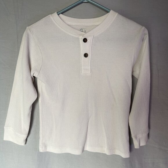 365 Kids Other - 365 KIDS Garanimals - White Polo Waffle Shirt - Long Sleeve 2 Button - Size 7